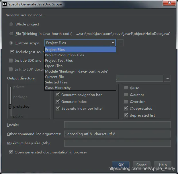 Intellij Idea如何生成javadoc Apple Andy的博客 Csdn博客