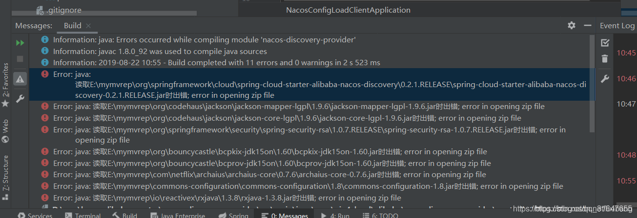 Maven仓库的jar包文件时提示,Error:java: 读取.. error in opening zip file_error in ...