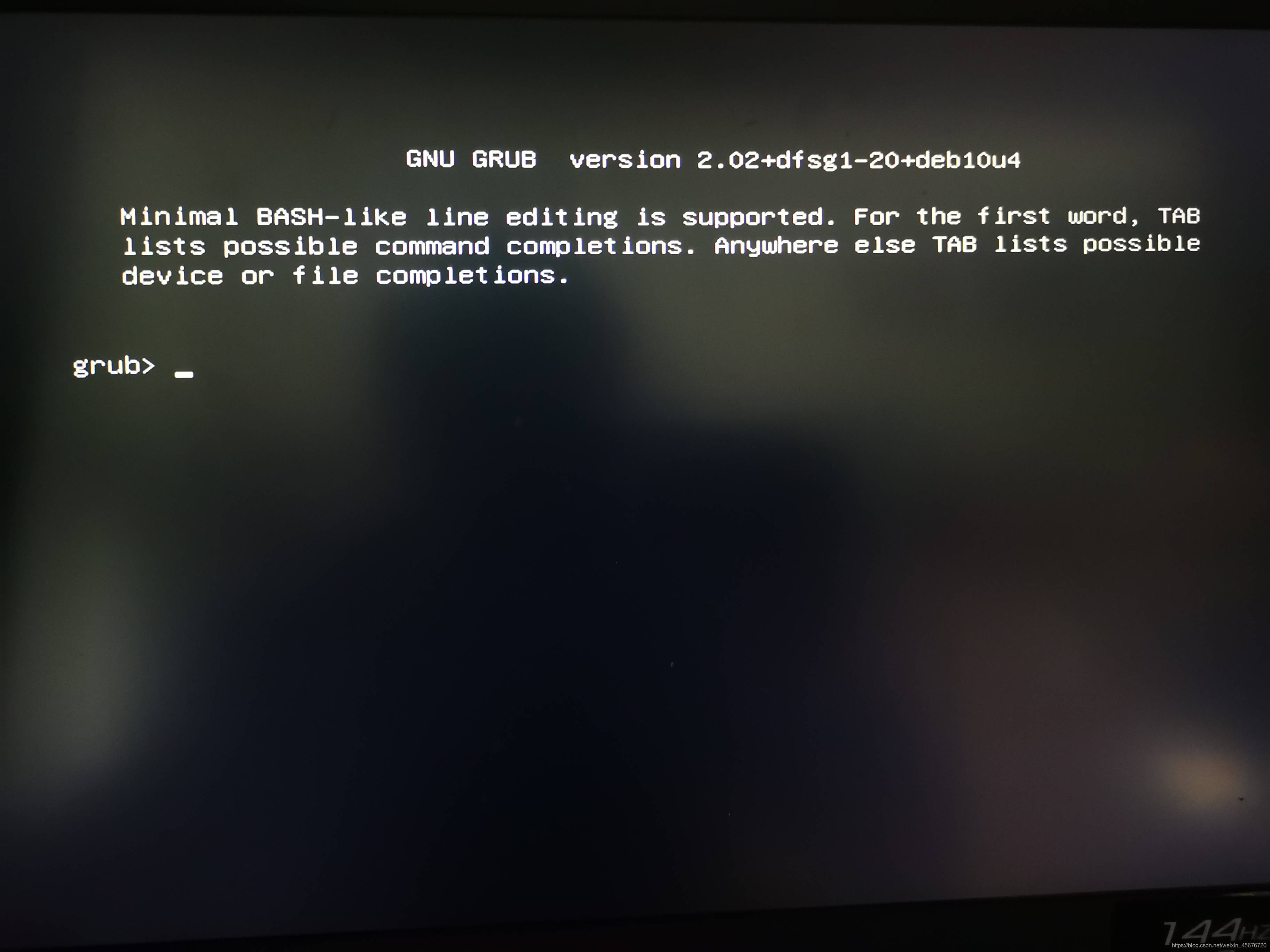 linux进入系统显示grub