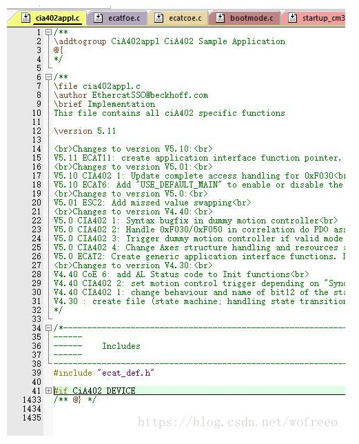 EtherCAT从站协议栈代码笔记之cia402appl.c