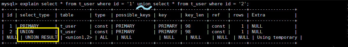 UNION和UNION RESULT