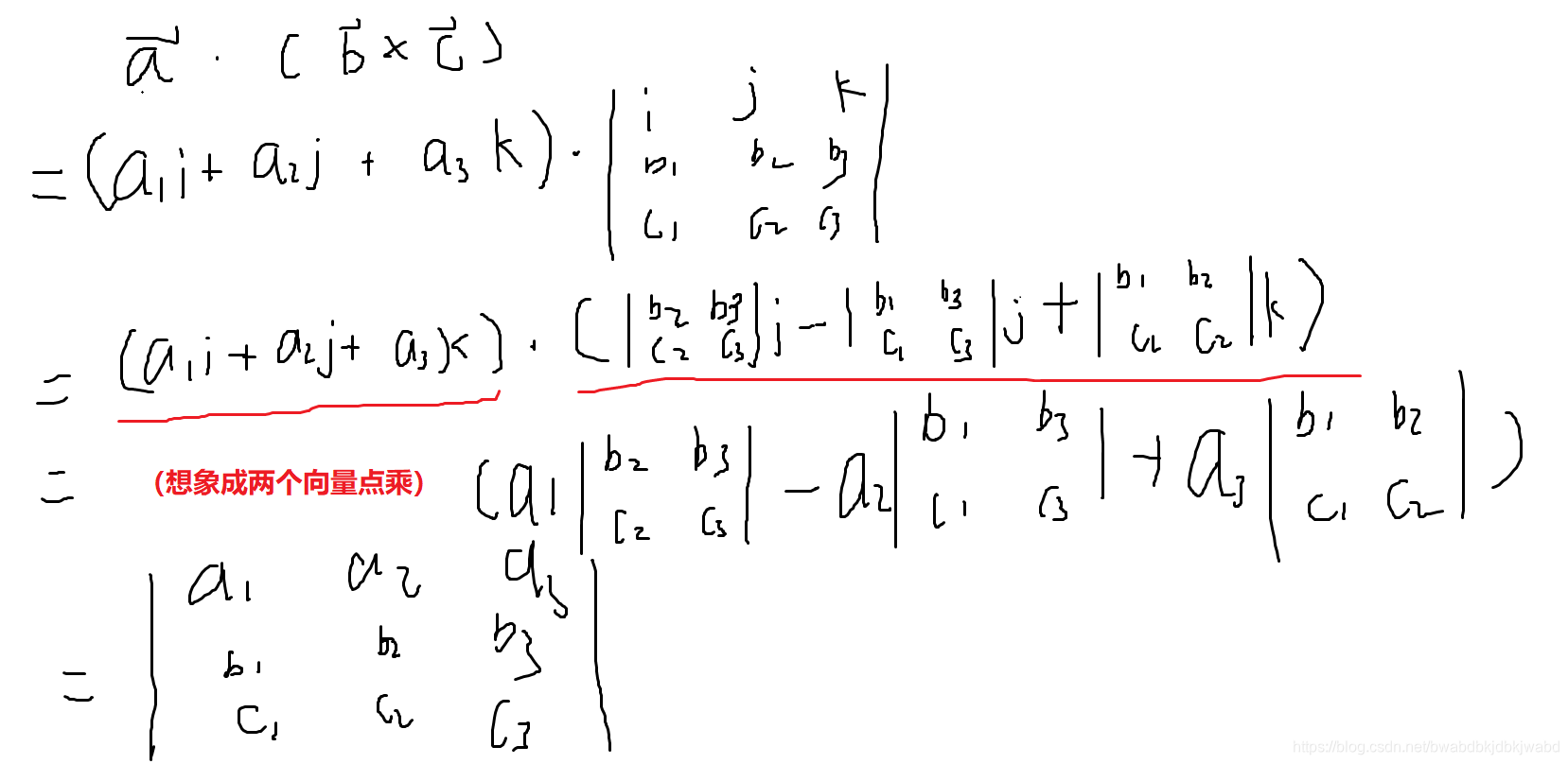 三个向量叉乘的公式的证明推导_三个向量叉乘运算公式推导-CSDN博客
