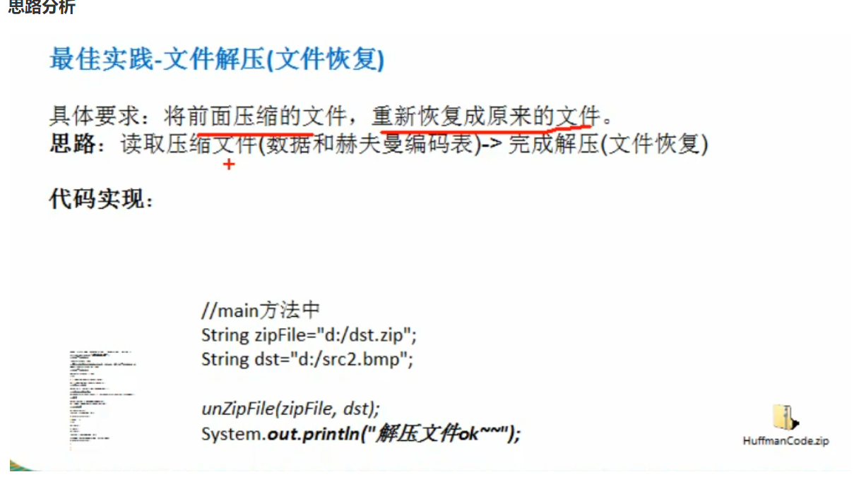 用赫夫曼树进行文件解压