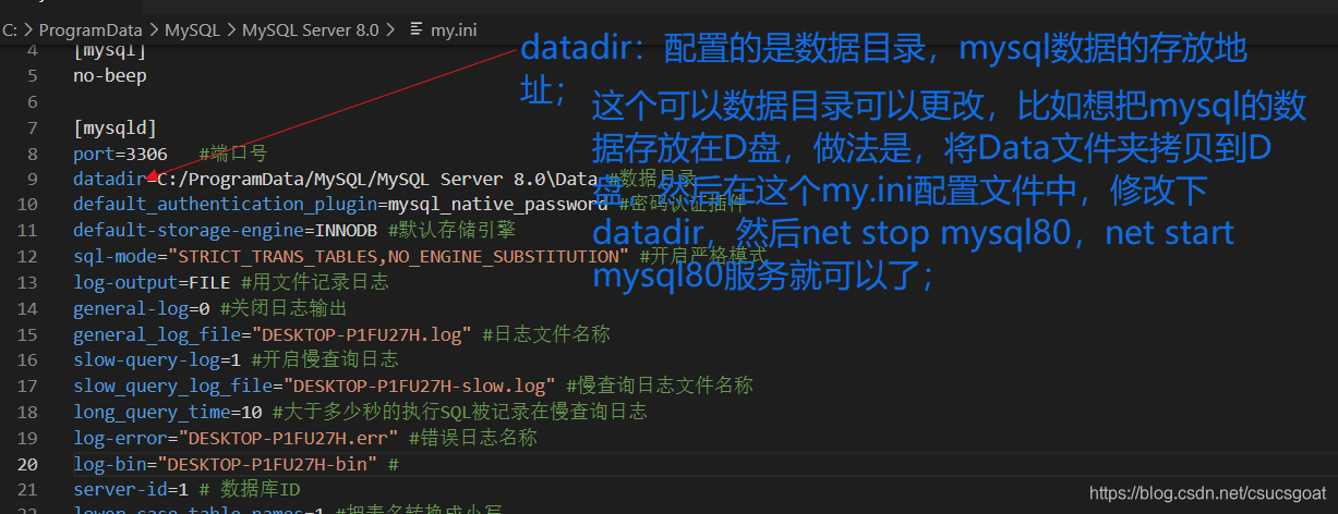 MySQL介绍五:MySQL配置文件my.ini,部分配置项介绍;(这篇博客很重要!!!)_my.ini文件内容-CSDN博客