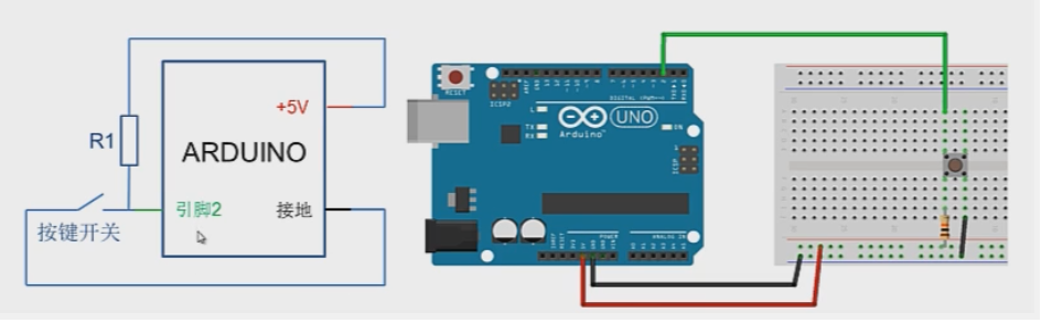 【学习笔记】Arduino uno r3 按键开关控制电路与程序_arduino怎样用自复位开关控制板子通断电,长按3秒通电,长按3秒断电 ...
