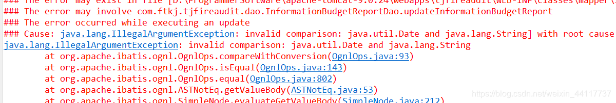 java.lang.IllegalArgumentException: invalid comparison: java.util.Date ...