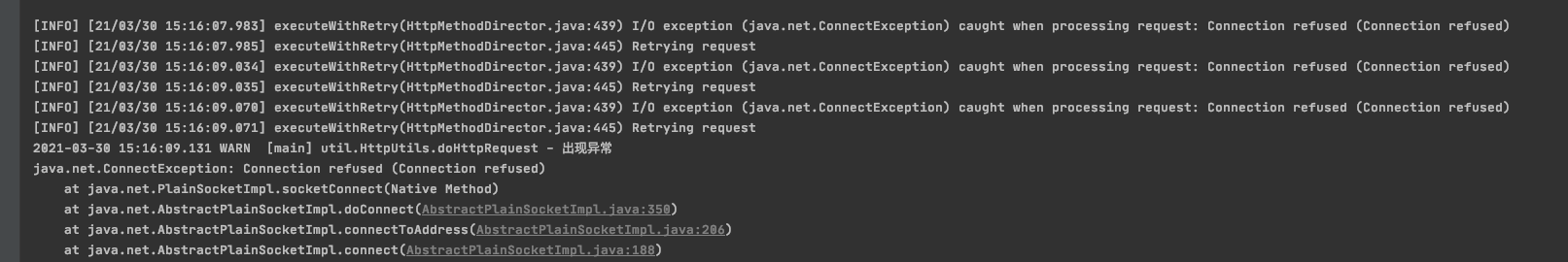 解决java.net.ConnectException: Connection refused:connect报错