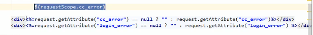 ${   }和jsp中的<%= >表示的含义差不多 前者获取的值为为空时输出的是"   "  (空字符串)       后者获取的值为空时输出的是null