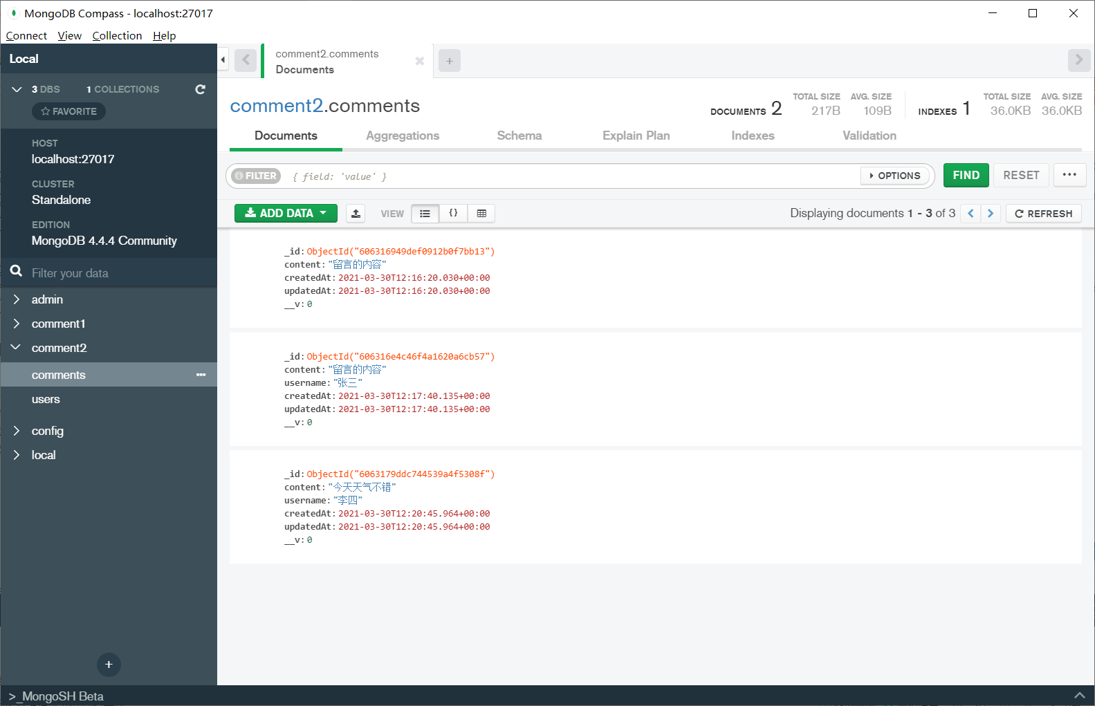 Base de datos de conexión KOA2 MongoDB - programador clic