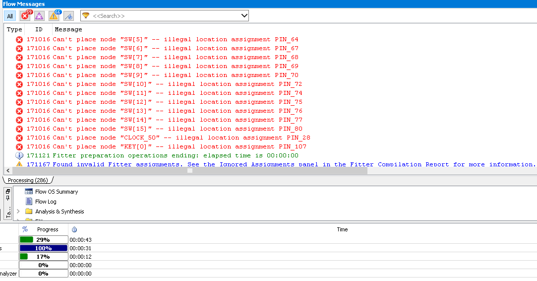 综合出现：Error (171016) Can‘t place node “SW[0]“ illegal location