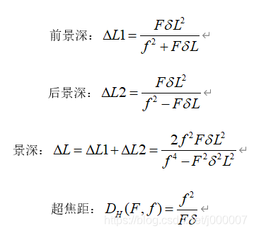 前景深：后景深：景深：超焦距：