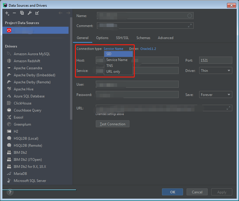 parameter datagrip custom value in oracle