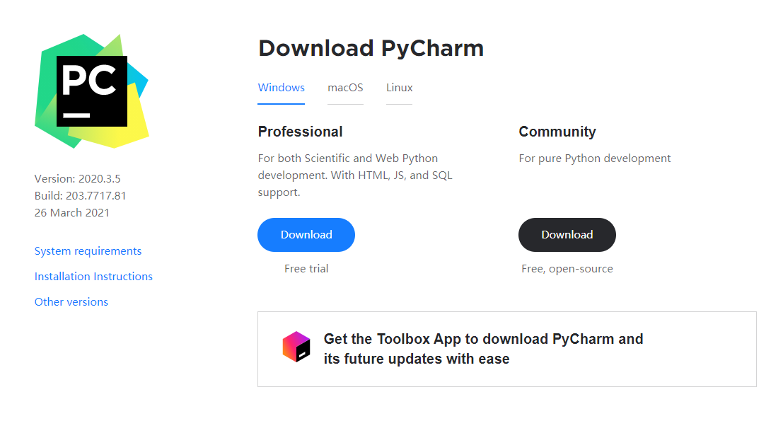 download www jetbrains com pycharm