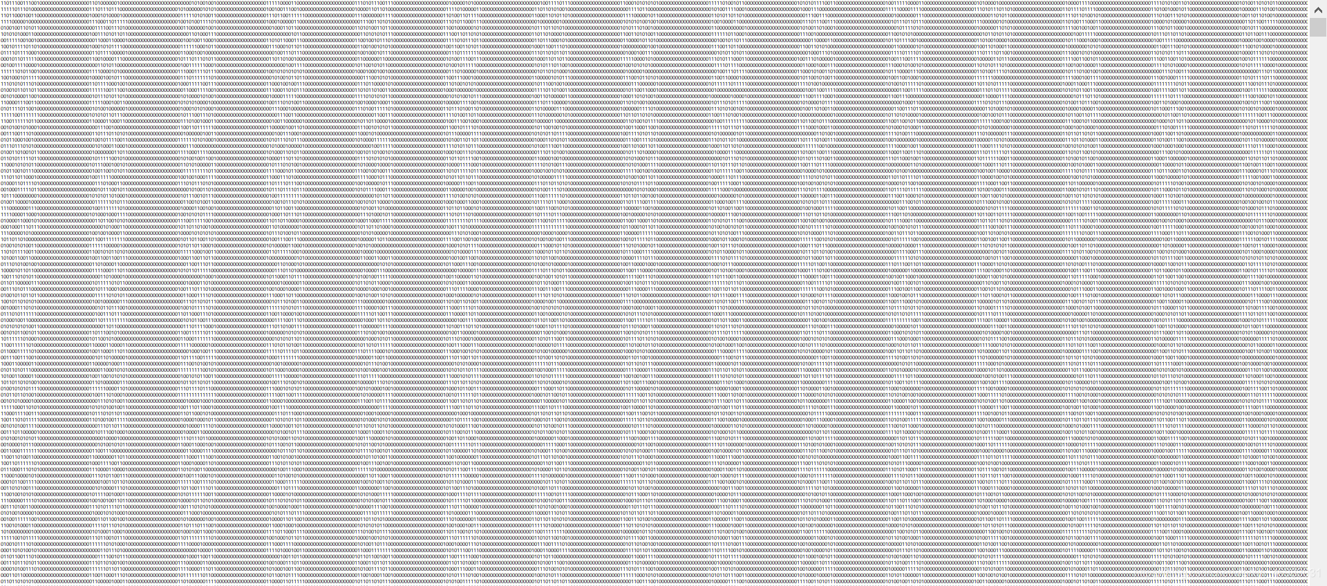 Ejemplo de regularidad del archivo txt binario 01