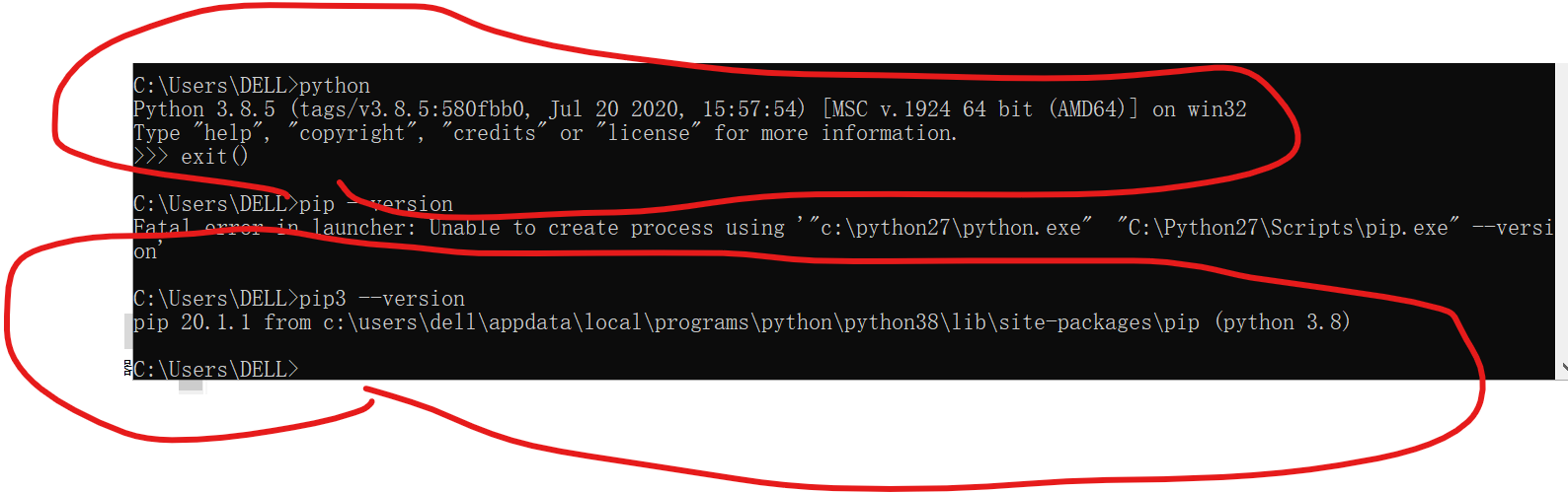 (window10) python2与python3的切换以及pip问题解决方法