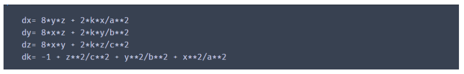 Python实现拉格朗日求解最优问题【椭圆内接长方体的最大体积】_用kkt求解椭圆内接长方体最大体积-CSDN博客