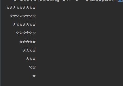 java打印倒立直角三角形