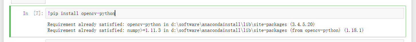 写个 !pip install opencv-python然后运行一下