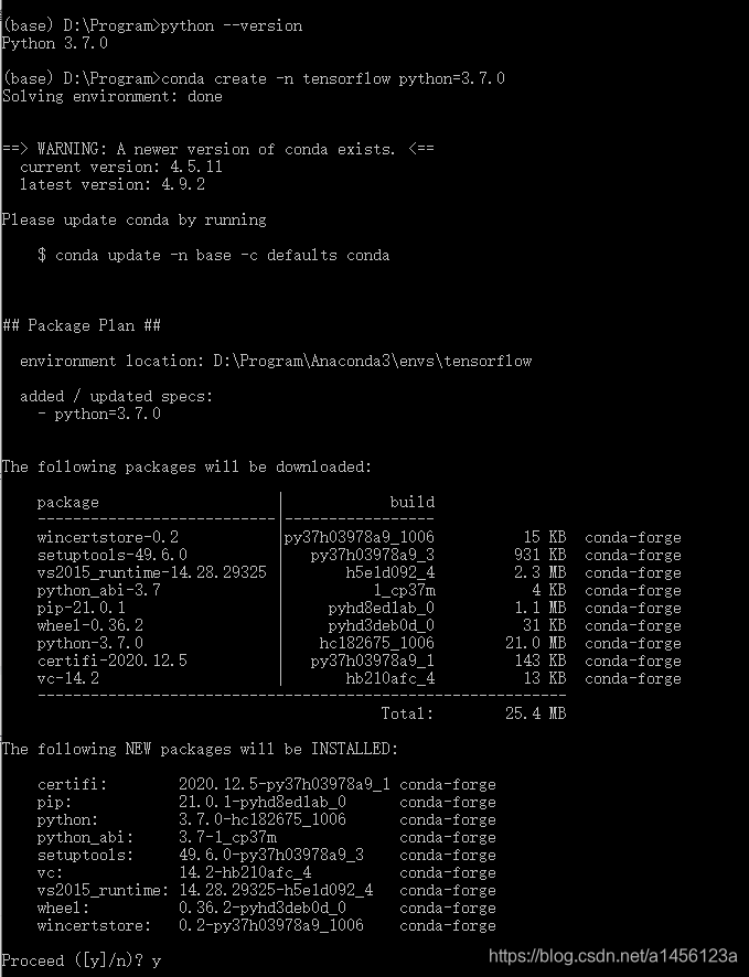 activate tensorflow 失败：Could not find conda environment: tensorflow 的解决