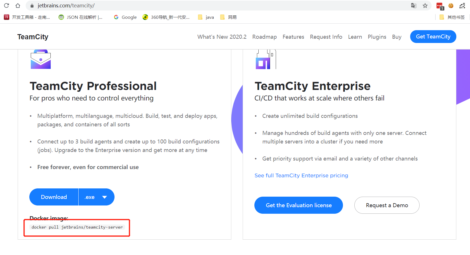 download teamcity docker