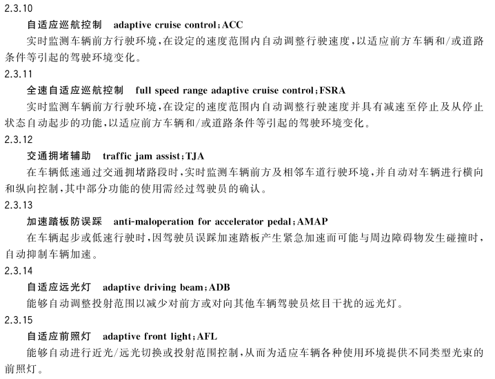 GBT 39263-2020 道路车辆 先进驾驶辅助系统(ADAS) 术语及定义