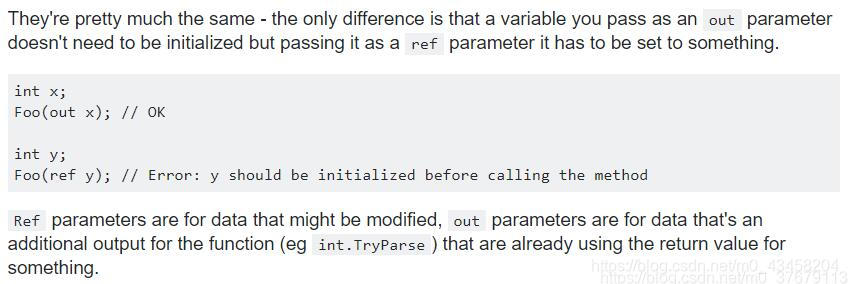 【C#】C#中的ref、out关键字的应用与区别-CSDN博客