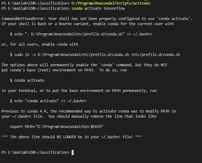 CommandNotFoundError: Your shell has not been properly configured to ...
