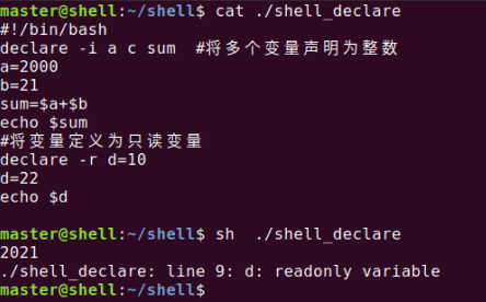 Shell 5 Declare Typeset与let Masterhu的博客 Csdn博客