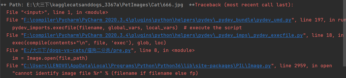 猫狗二分法遇到cannot identify image file ＜_io.BytesIO object at ...