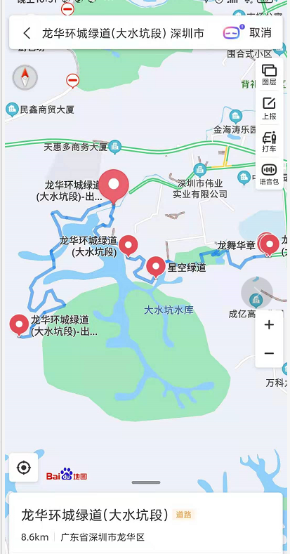 观澜茜坑绿道路线图图片