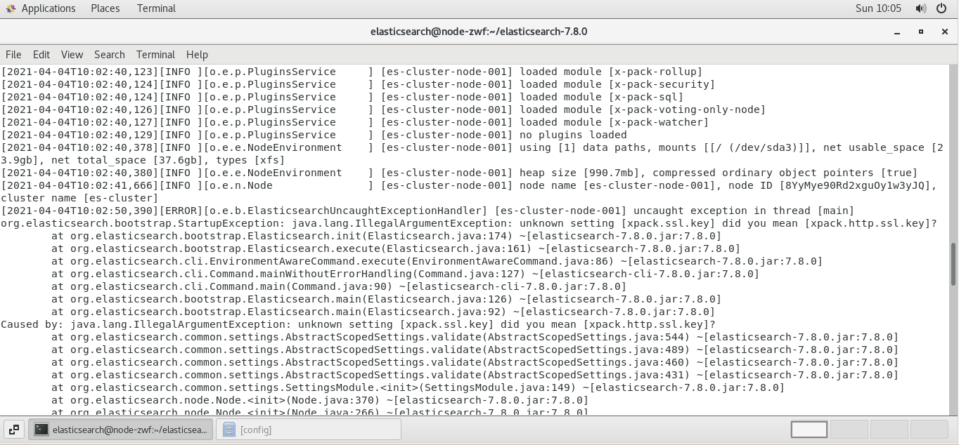 java.lang.IllegalArgumentExceptionunknown setting [xpack.ssl.key] did