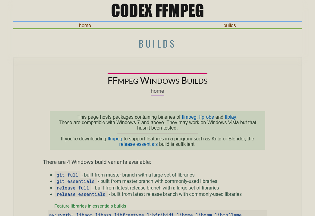FFmpeg Windows版 官网下载与安装_ffmpeg官网-CSDN博客