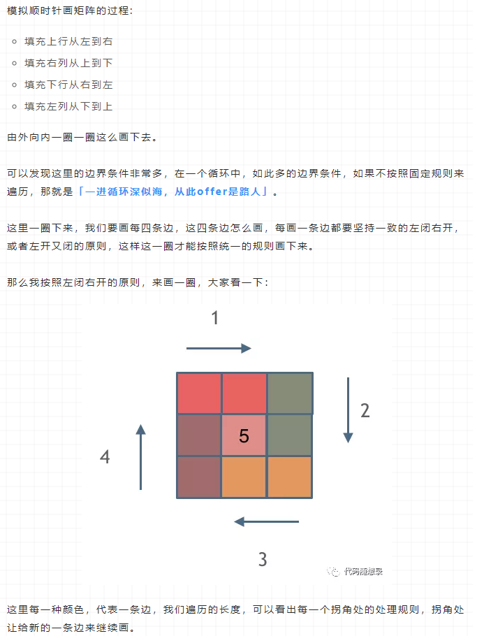 螺旋矩阵II-模拟59-C++