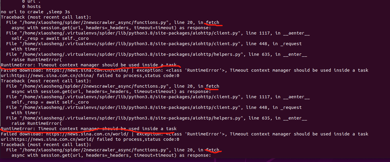 RunTimError:Timeout context manager should be used in task——python3.8爬虫 ...