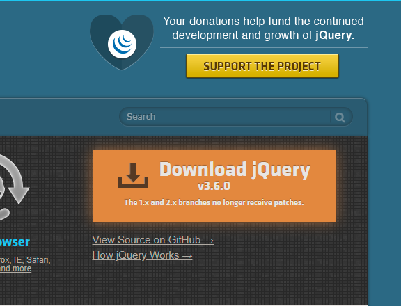 点击download jquery