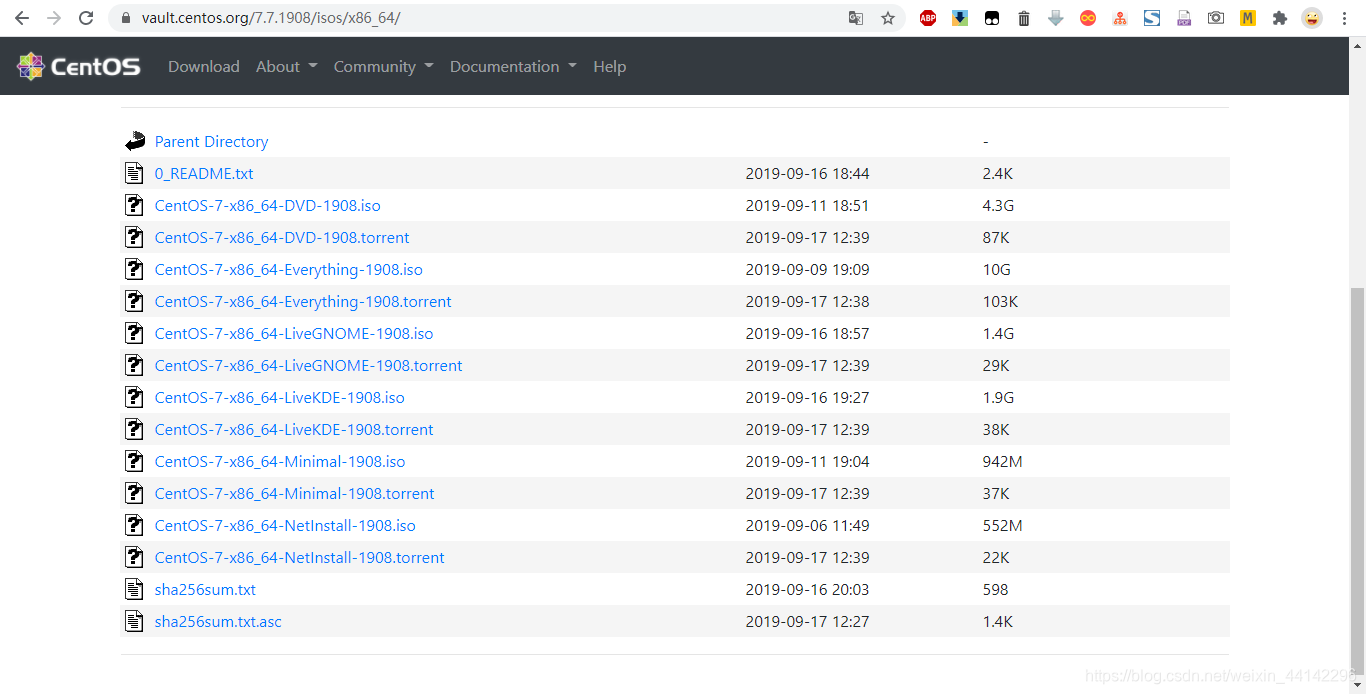 CentOS官网下载iso镜像（官网备份版）
