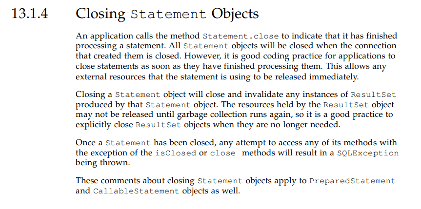 Java —— JDBC关闭Statement后是否还需要关闭ResultSet？