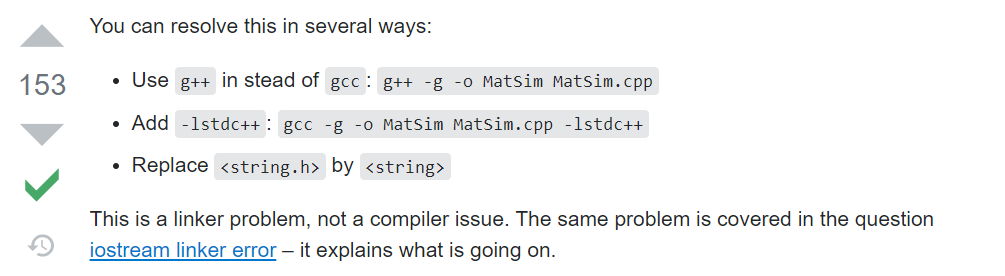 【编译错误】xxxx.cpp:(.text+0x190): Undefined Reference To `std::ios_base ...