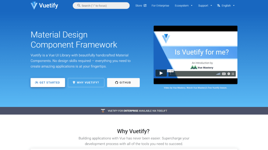Vuetify VueJS UI组件库