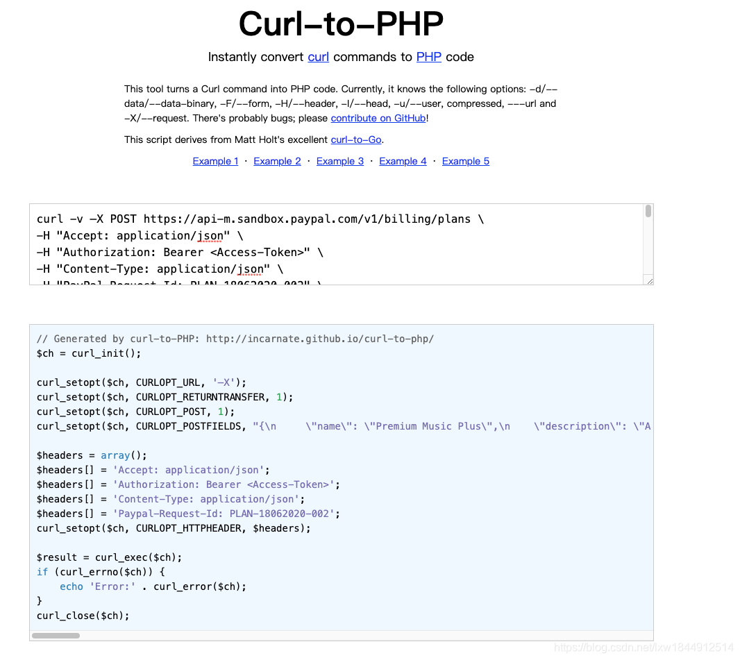 推荐一个 curl 命令转化为PHP代码的网站&&在线发起执行 curl 请求的网站