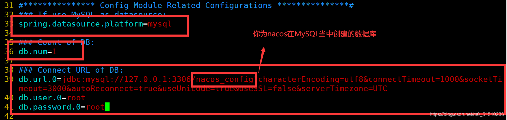 nacos的MySQL配置