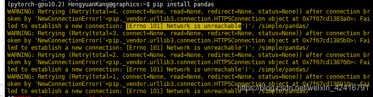 pip install pandas出错