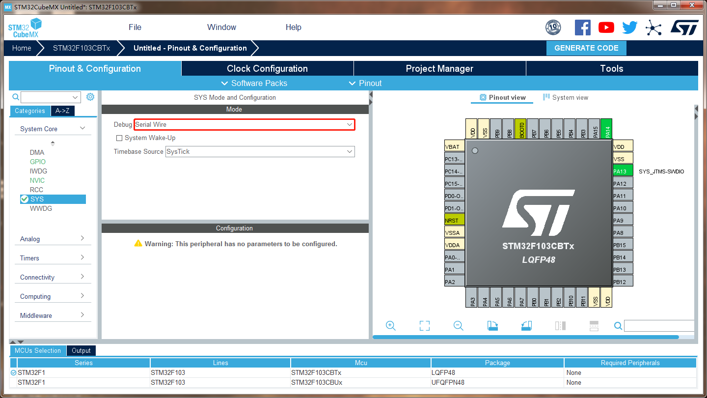 羽墨志 | STM32CubeMX 配置 SYS