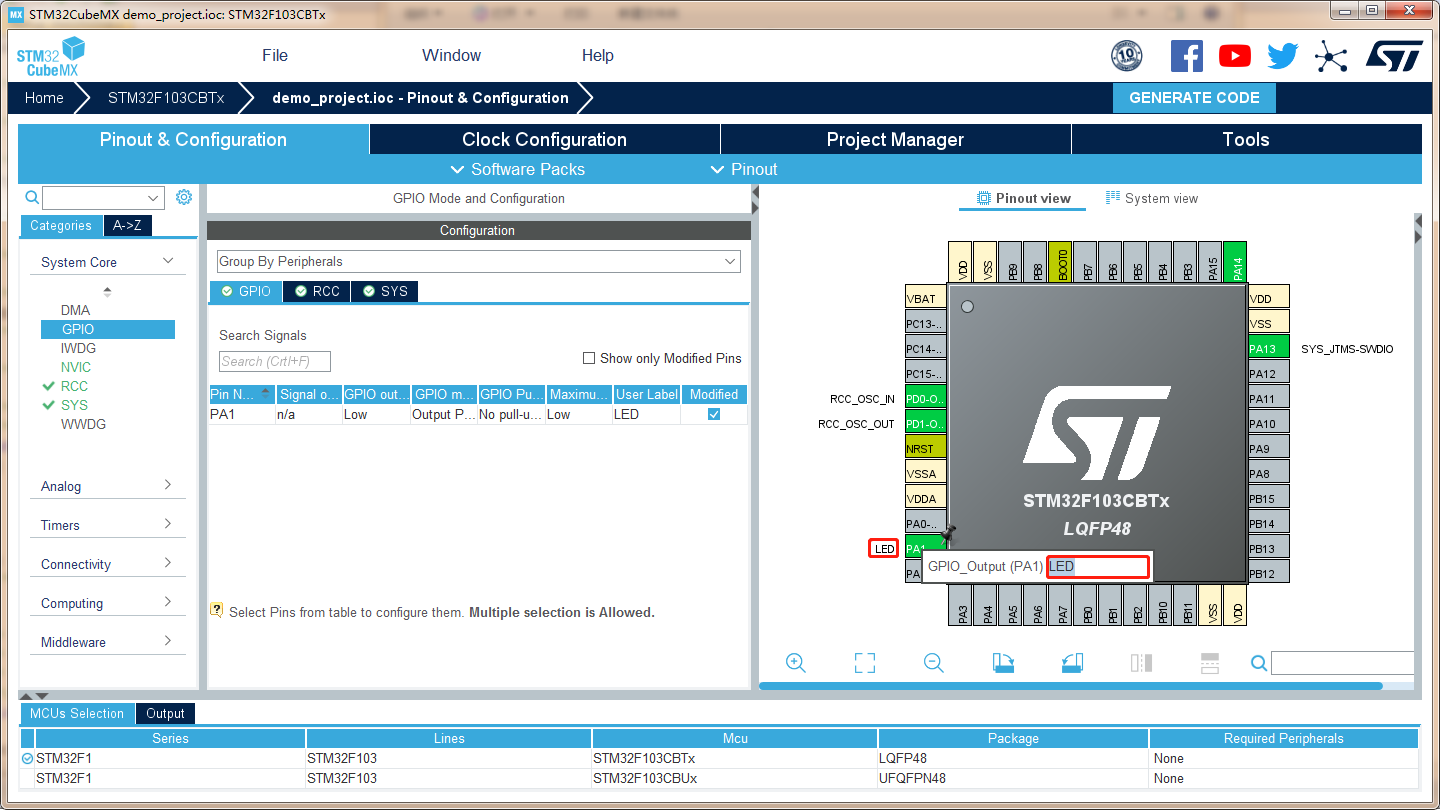 羽墨志 | STM32CubeMX 设置 GPIO 标签