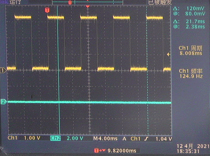 ▲ Pin2 管脚输出PWM波形