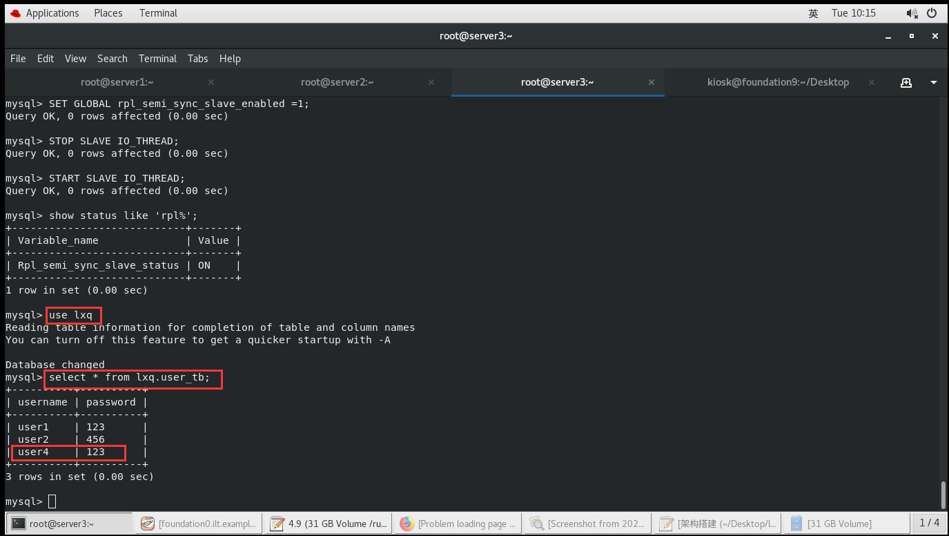 ,123);use lxqserver1:test:show status like rpl%;start slave