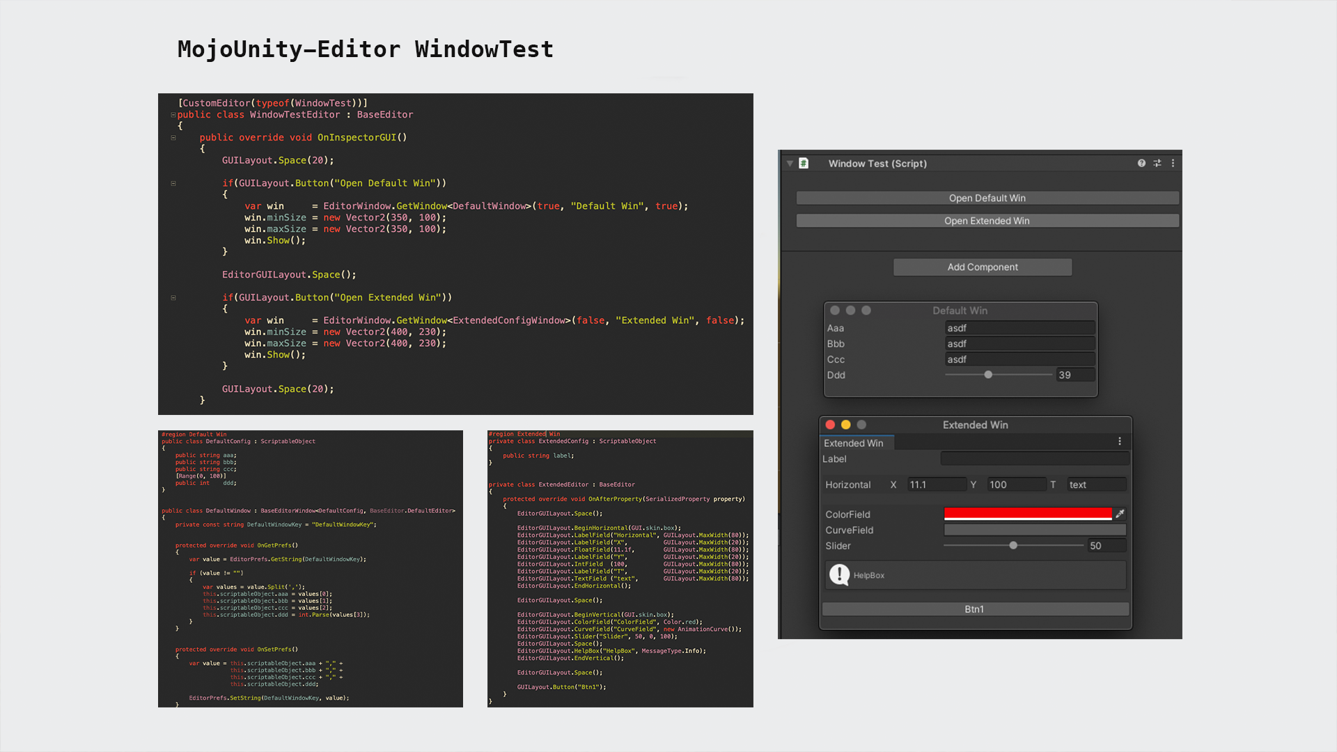 「Unity3D」MojoUnity-Editor：一个简单通用的Unity属性面板（Inspector）和窗口（Window）的扩展