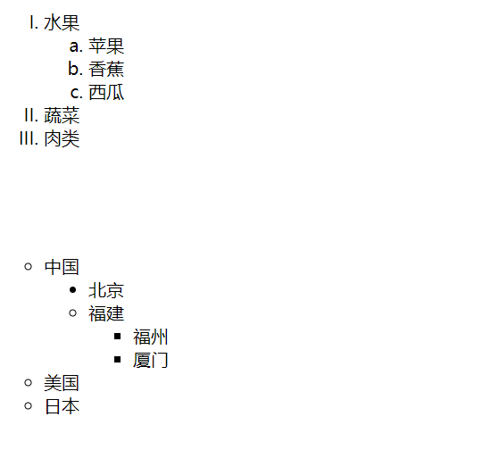 HTML——010有序列表  无序列表