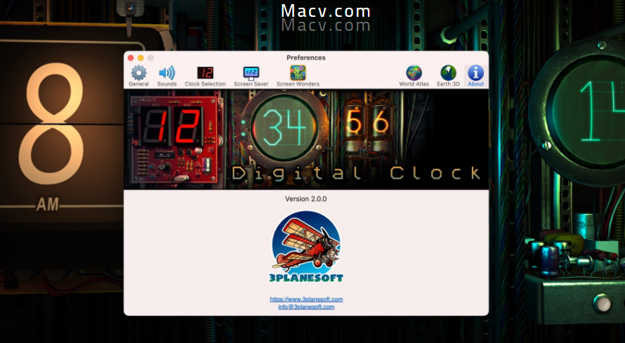 digitalclock3dformac3d机械时钟动态桌面壁纸