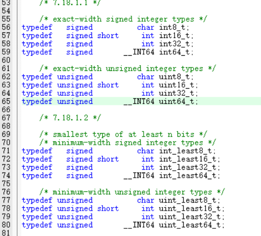 参考core_cm3.c下的stdint.h 部分代码如下。